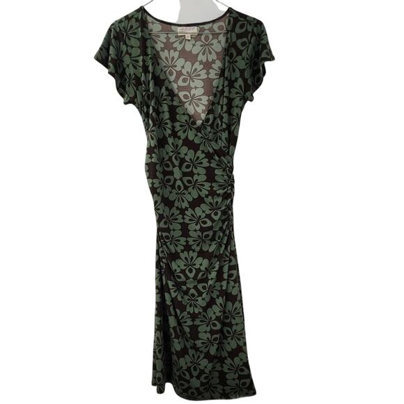 MSSP MAX STUDIO Floral V-Neck Tropical Print Dress Womens Size Small S - Picture 1 of 4